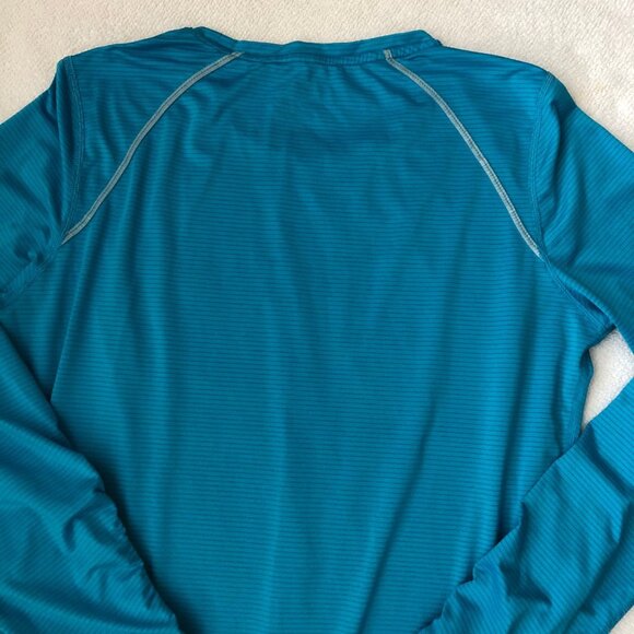 Running Room Fit Wear Long Slv Crew Neck Stripe Top Blue Sz M - no fabric tag - Picture 11 of 15